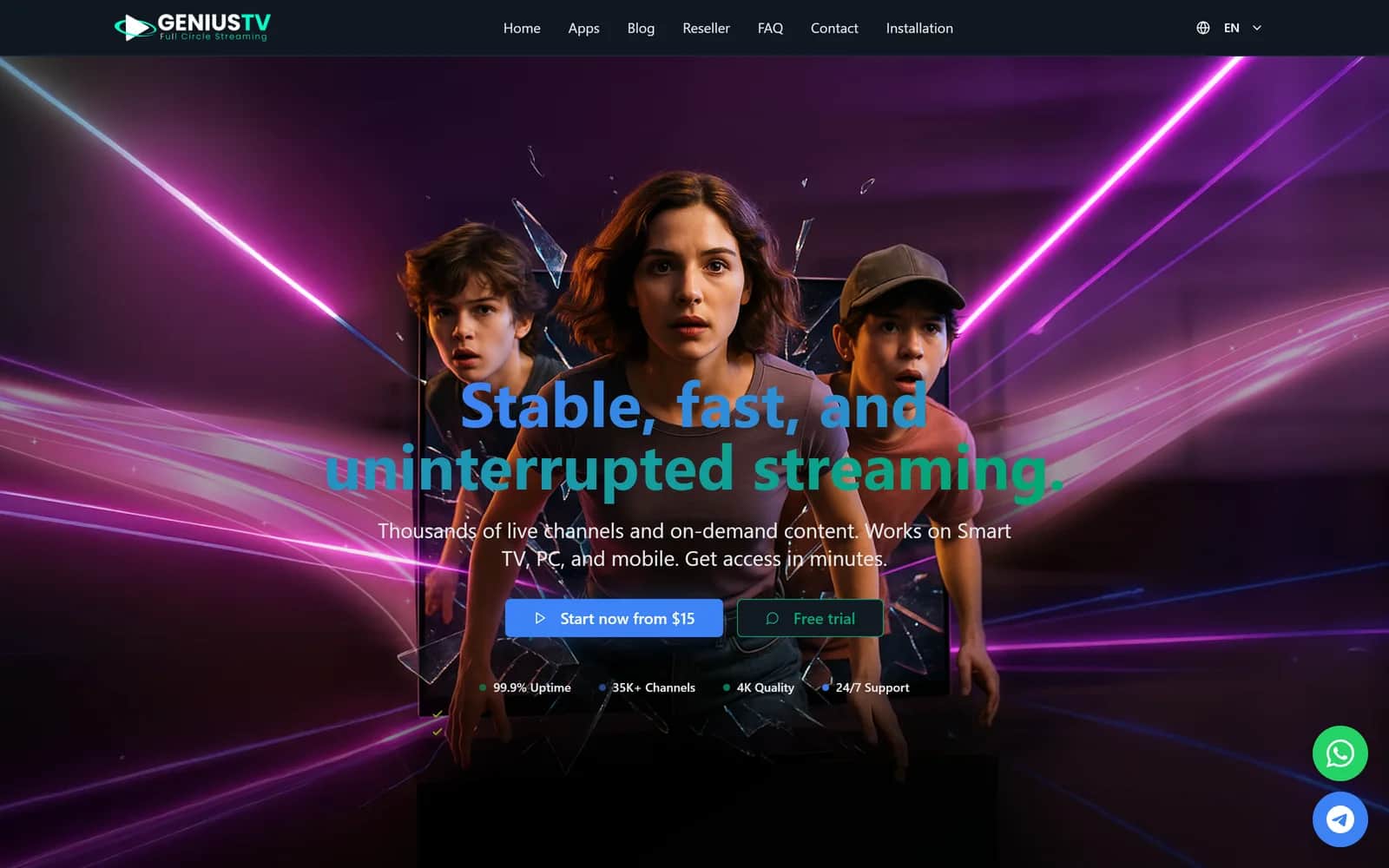 GeniusTV — interface